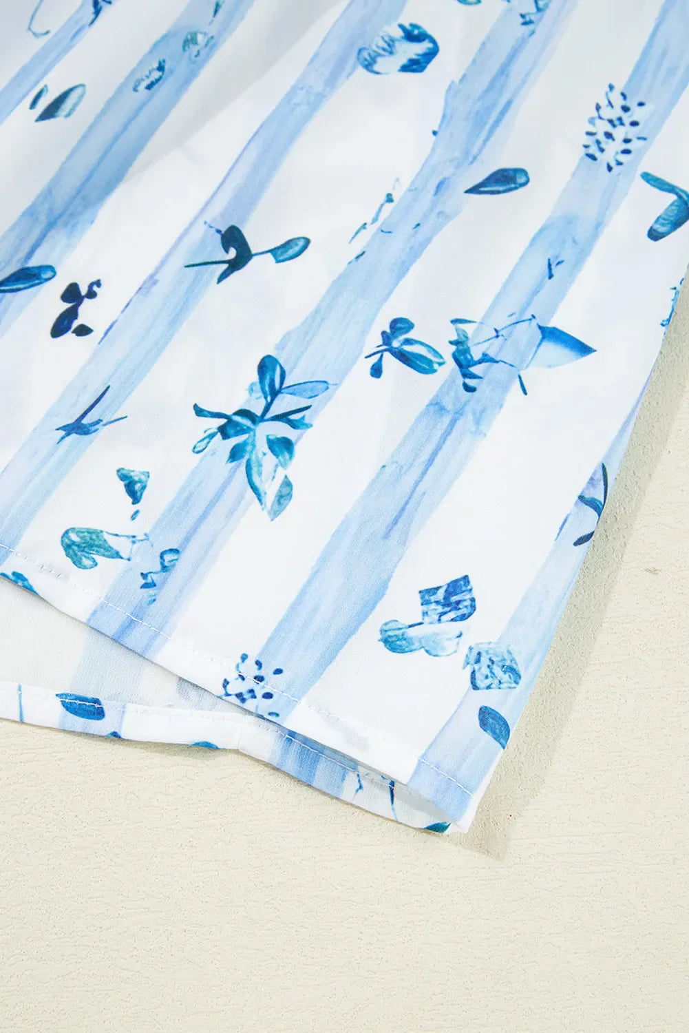 Blue Floral Smocked Maxi Dress