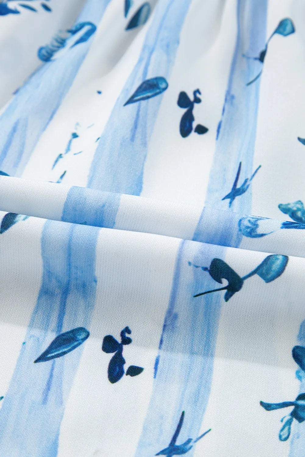 Blue Floral Smocked Maxi Dress