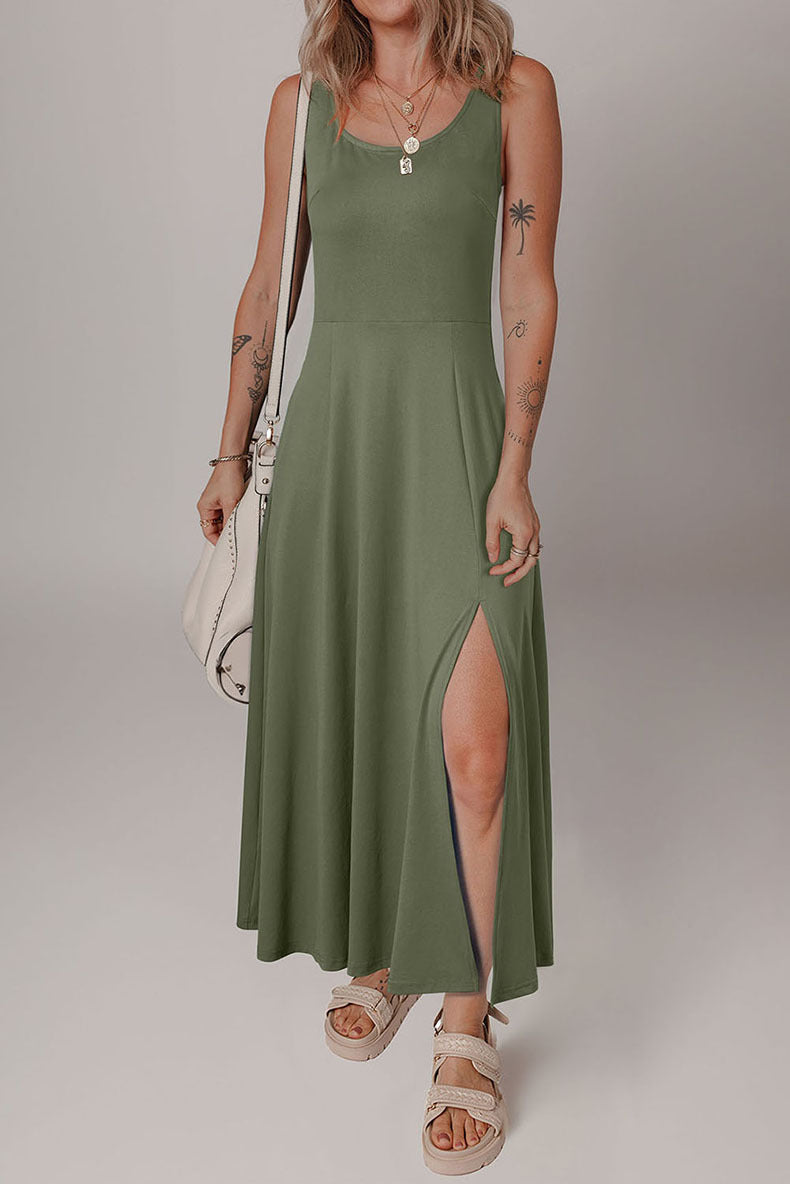 Effortless Elegance Sleeveless Knitted Midi Dress