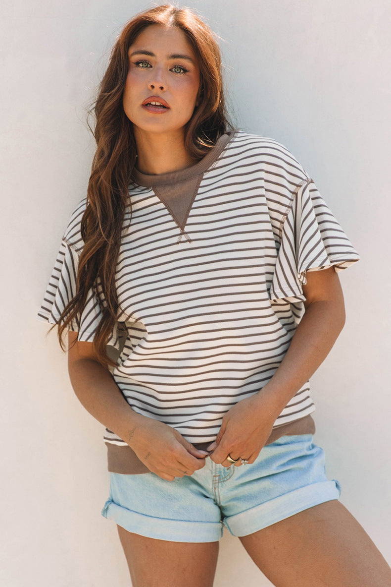 Relaxed Fit Striped Short Sleeve T-Shirt