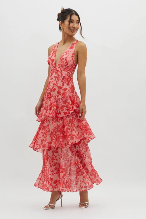 Amelorae Tiered Floral Maxi Dress