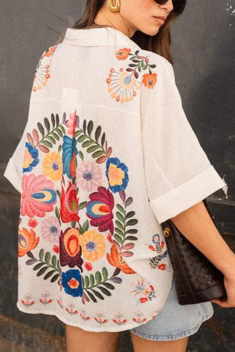 Floral Print Short-Sleeved Shirt