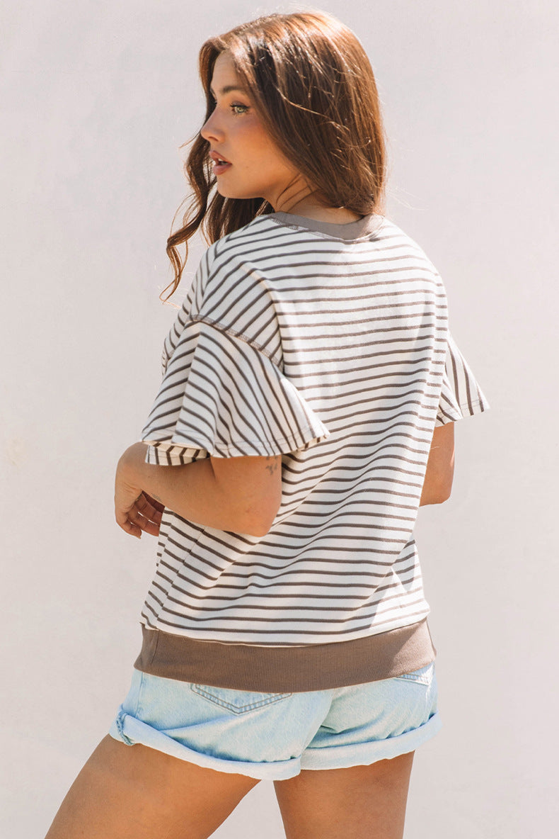 Relaxed Fit Striped Short Sleeve T-Shirt