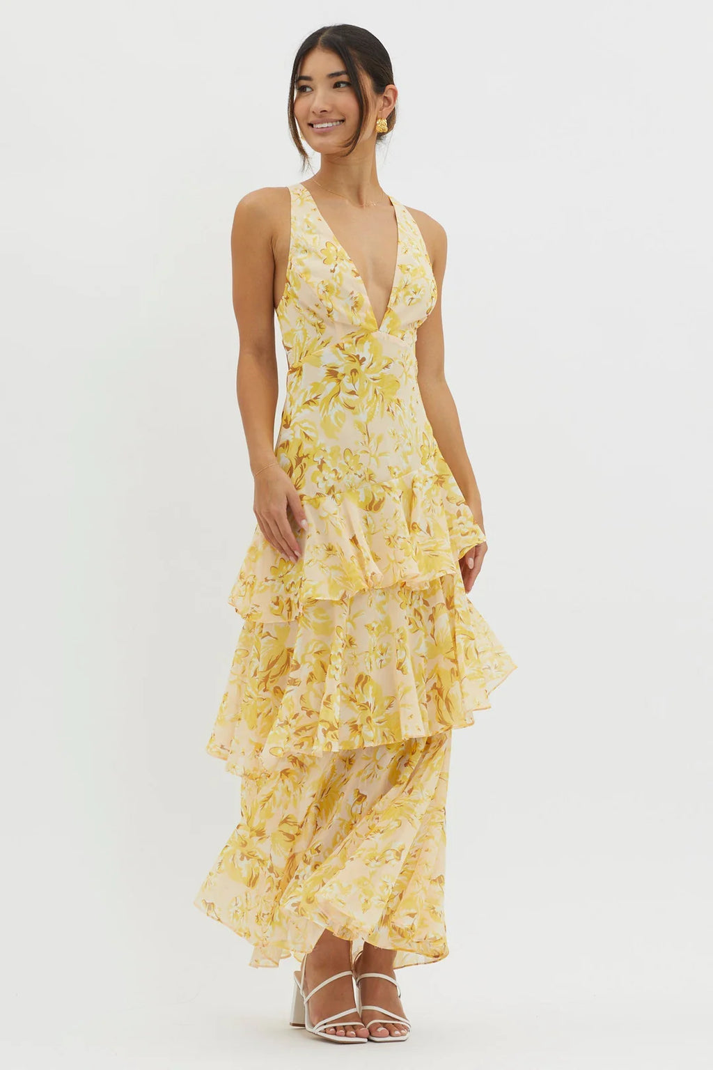 Amelorae Tiered Floral Maxi Dress