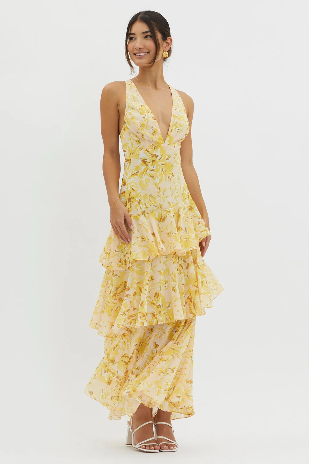 Amelorae Tiered Floral Maxi Dress