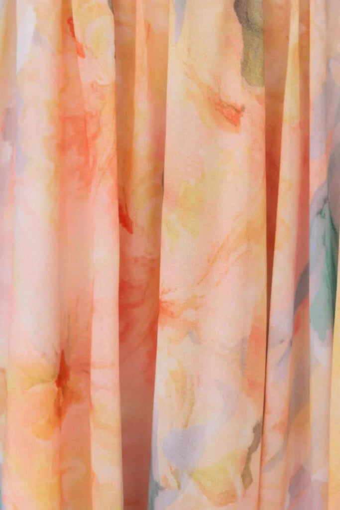 Amelorae Halter Neck Watercolour Maxi Dress