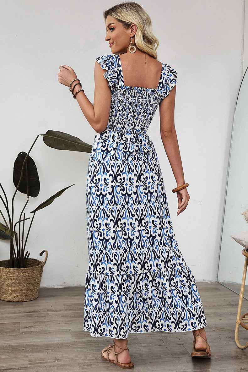 Retro Boho High Waist Maxi Skirt