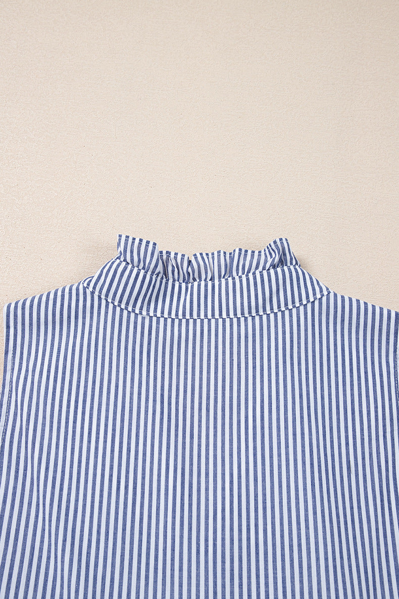 Wave-Trim High Waist Shirt Dress